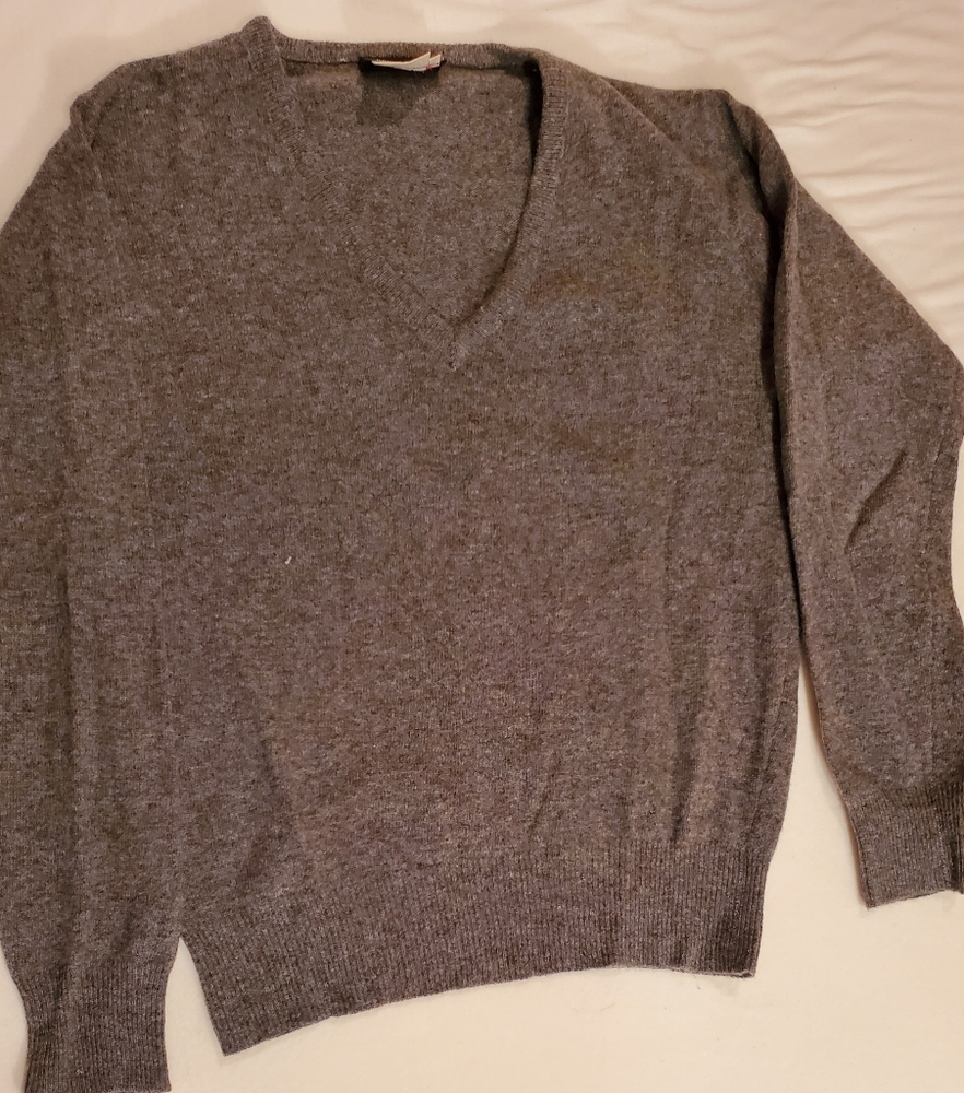 Women's Christina For You Gray/Black Wool/Cashmere Sweater- Medium